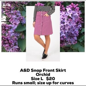 A&D Snap Front Skirt in orchid